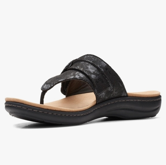 Clarks Womens Laurieann Rae Black Sandals Flip Floops Size 6 - Picture 12 of 14